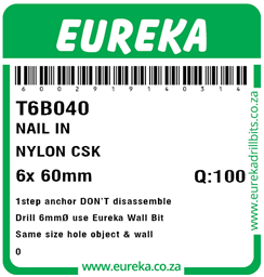 T6B040 - Nylon Countersunk -T6B040_Label_T